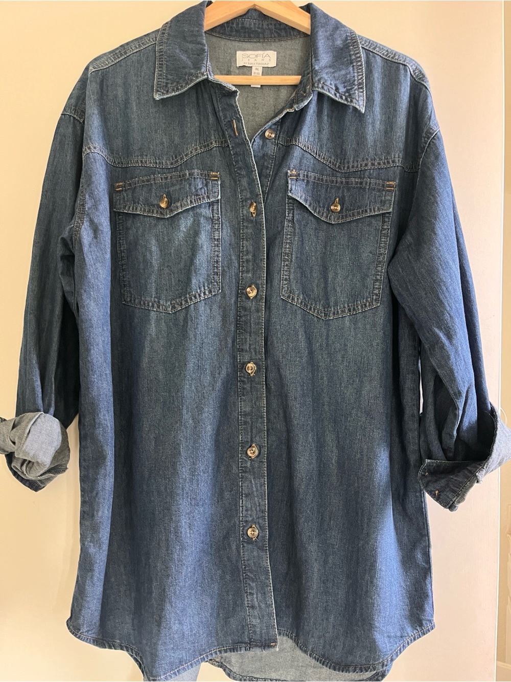 sofia by sofia vergara Denim Shirt Jacket - Medium dark Blue